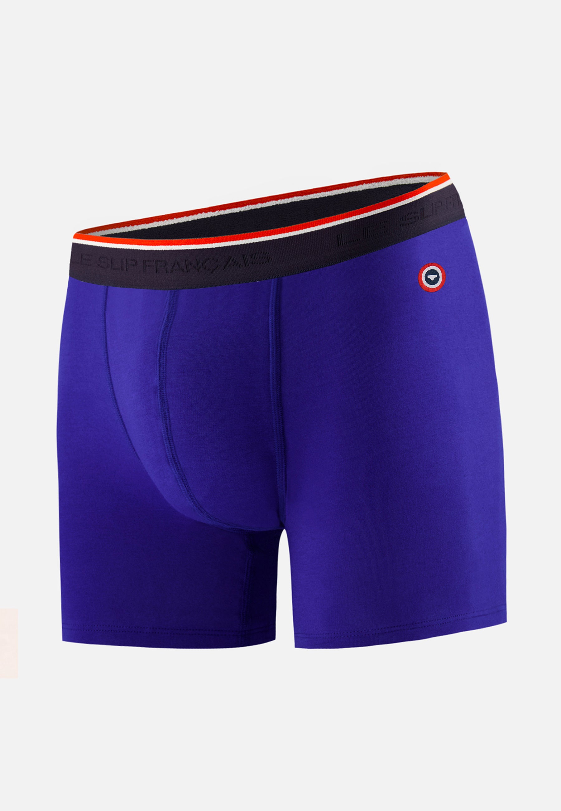 Boxer long bleu en coton - Michel Indigo - Le Slip Français -  1