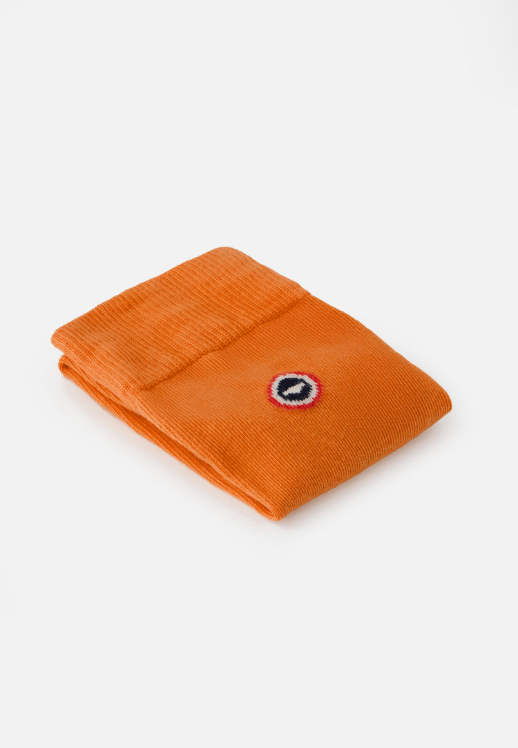 Chaussettes mi-hautes unies orange - Robuste Orange Pur - Le Slip Français - 5