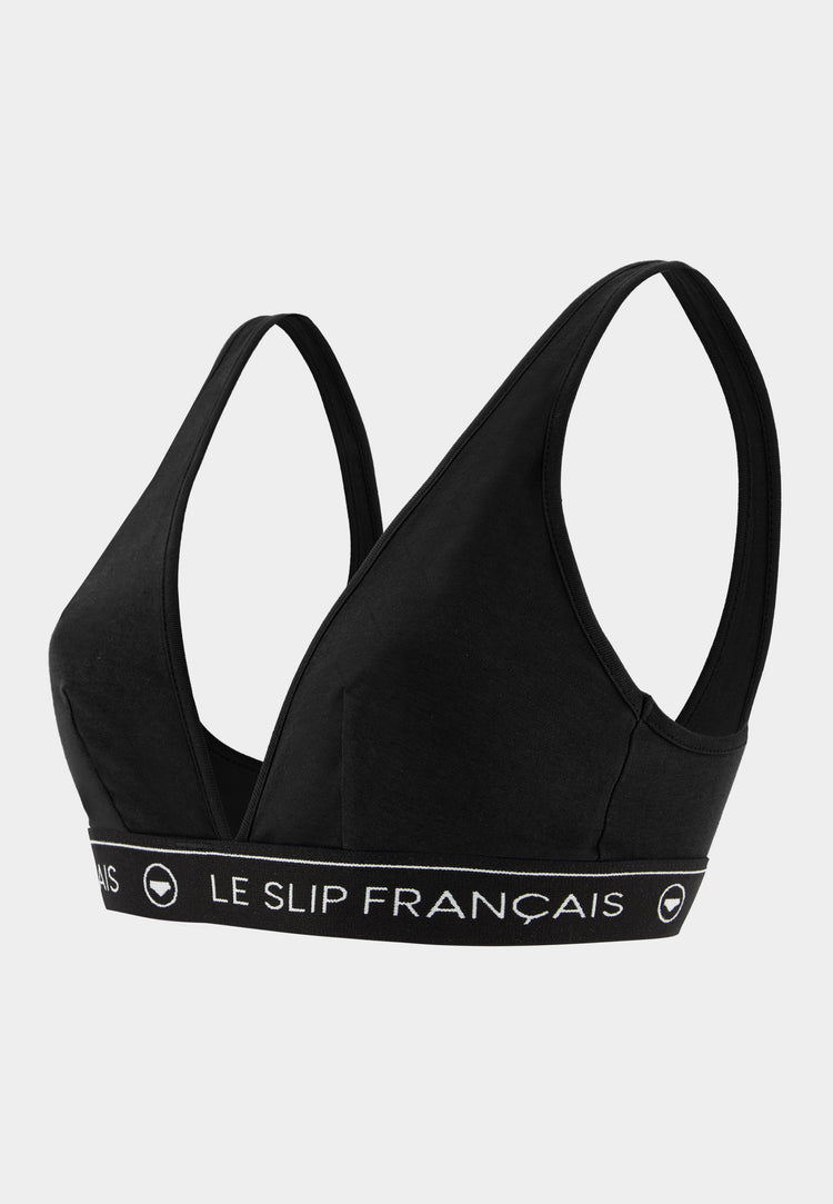 Soutien-gorge triangle sans armature noir en coton - Seduisante Noir - Le Slip Français - 6