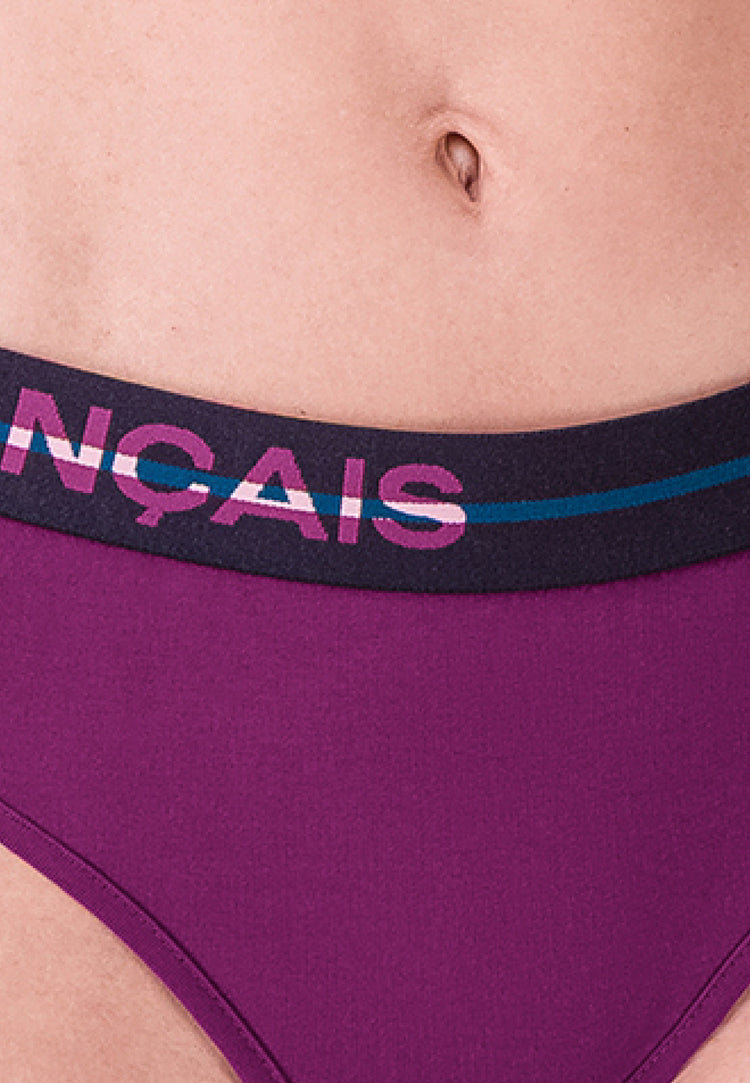 Culotte taille haute violet en coton - Rieuse Violet Profond - Le Slip Français - 3