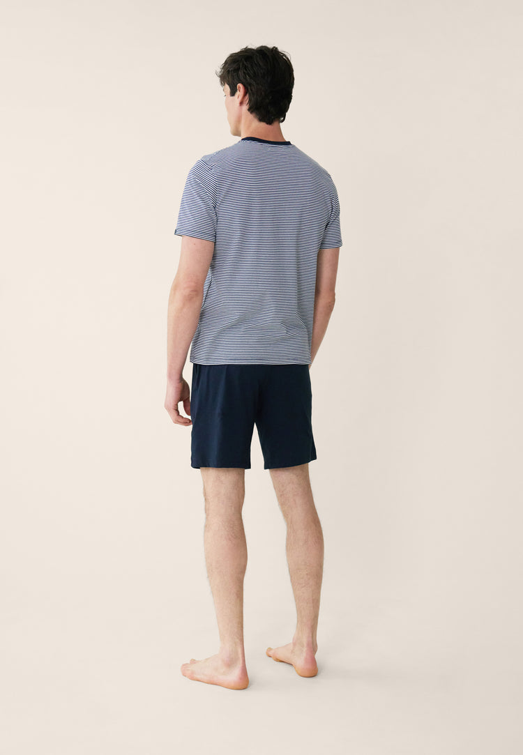 Ensemble pyjama t-shirt et short en coton - Pyjama Jeason Marinière - Le Slip Français - 3