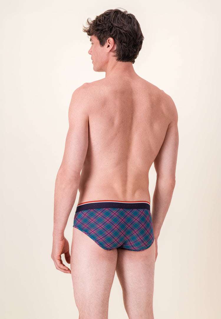 Slip à motif tartan bleu canard en coton - Terrible Tartan Bleu Canard - Le Slip Français - 3