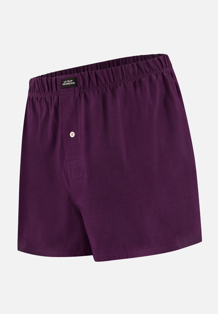 Caleçon prune en jersey de coton - Fredo Prune - Le Slip Français - 1