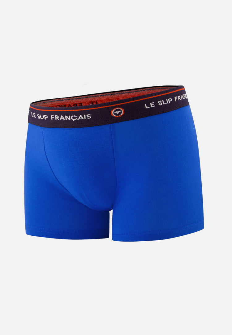 Boxer enfant bleu en coton - Petit Joseph Bleu Nautique - Le Slip Français - 1