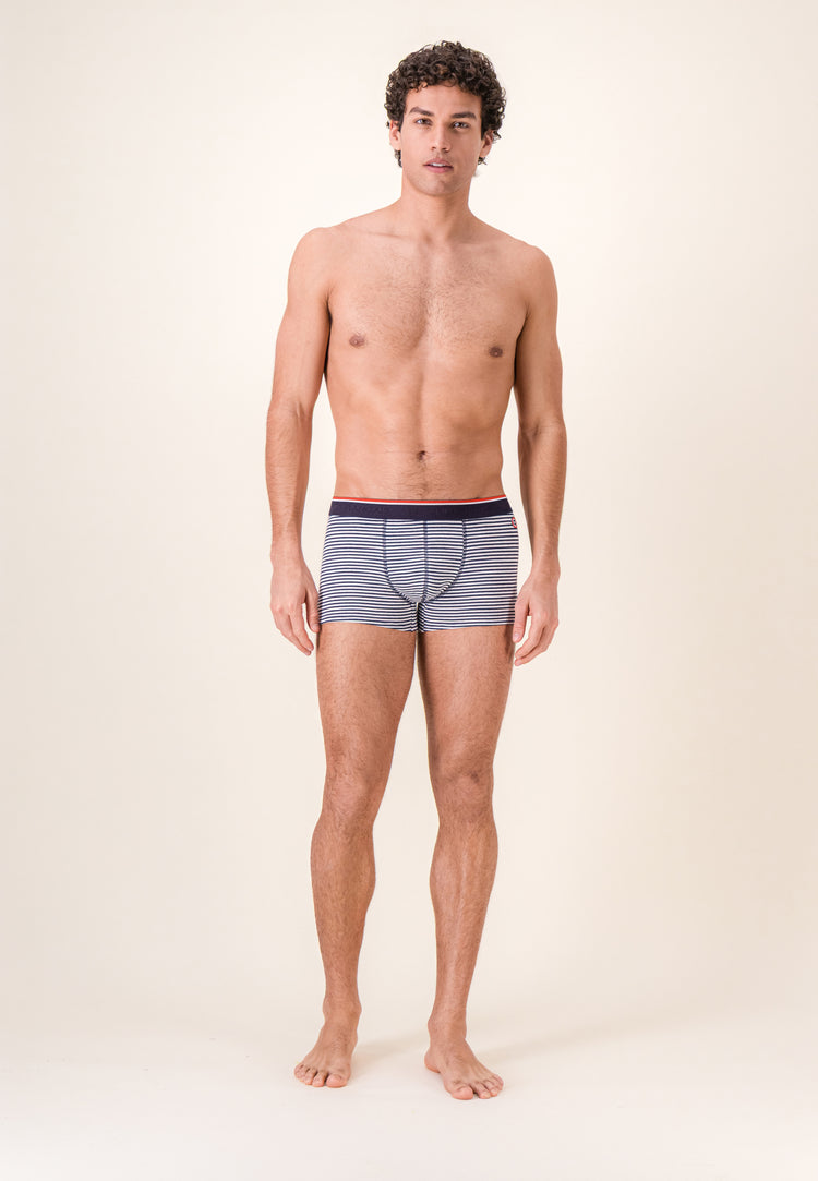Boxer marinière bleu en coton - Marius Mariniere Lsf Bleu - Le Slip Français - 3