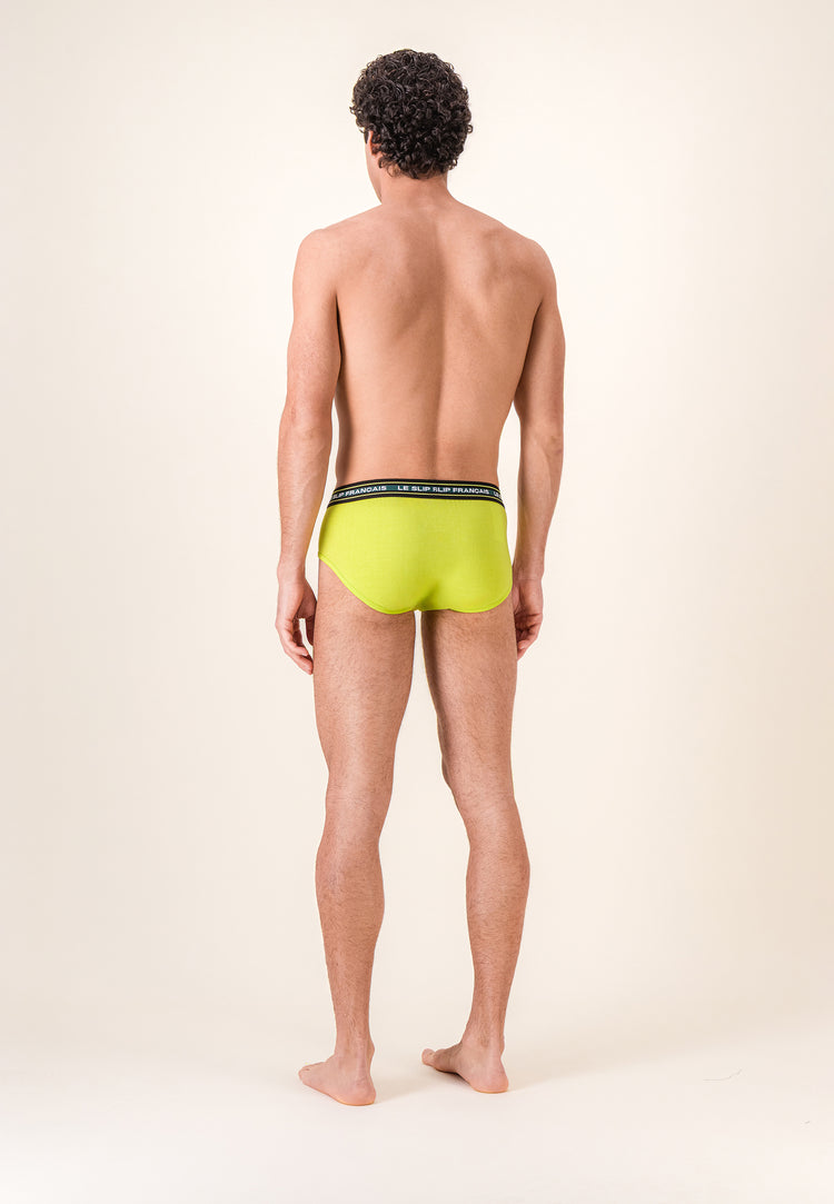 Slip jaune en coton - Intrépide Jaune Anis - Le Slip Français - 3