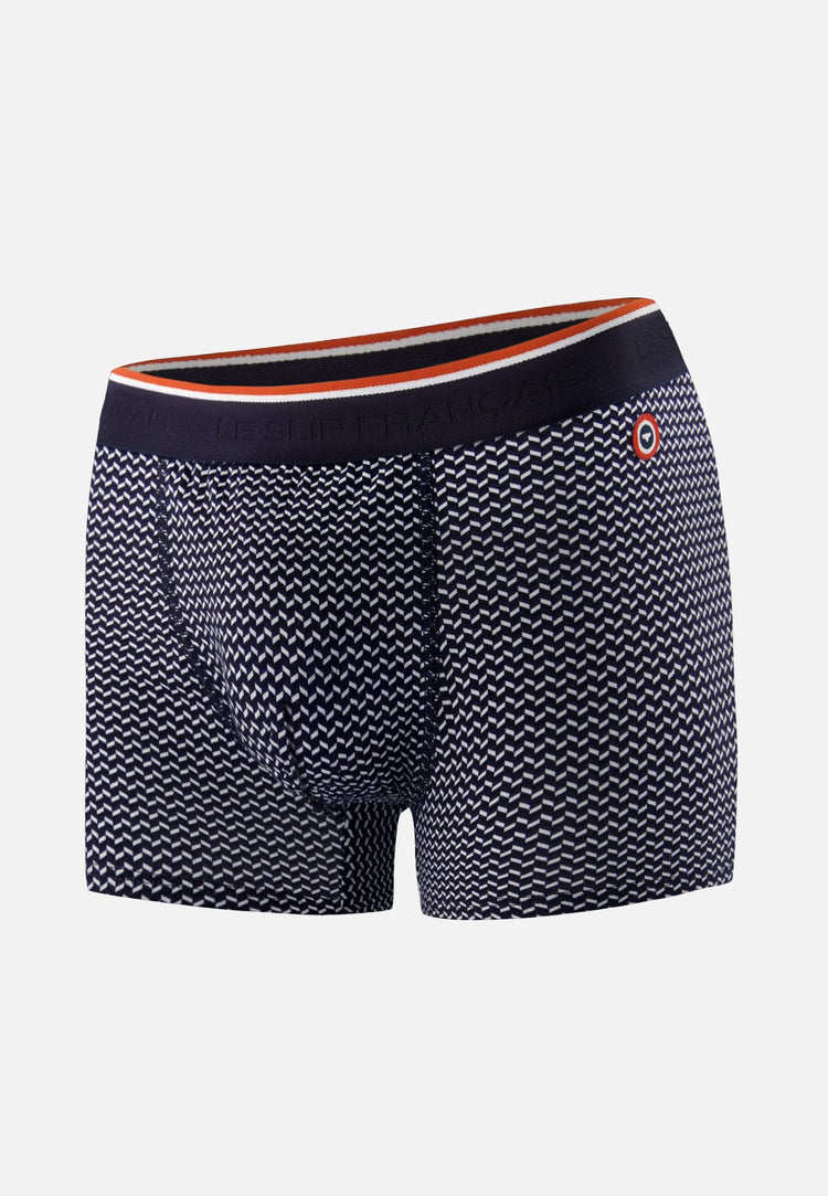 Boxer marinière bleu en coton - Marius Chevron - Le Slip Français - 1