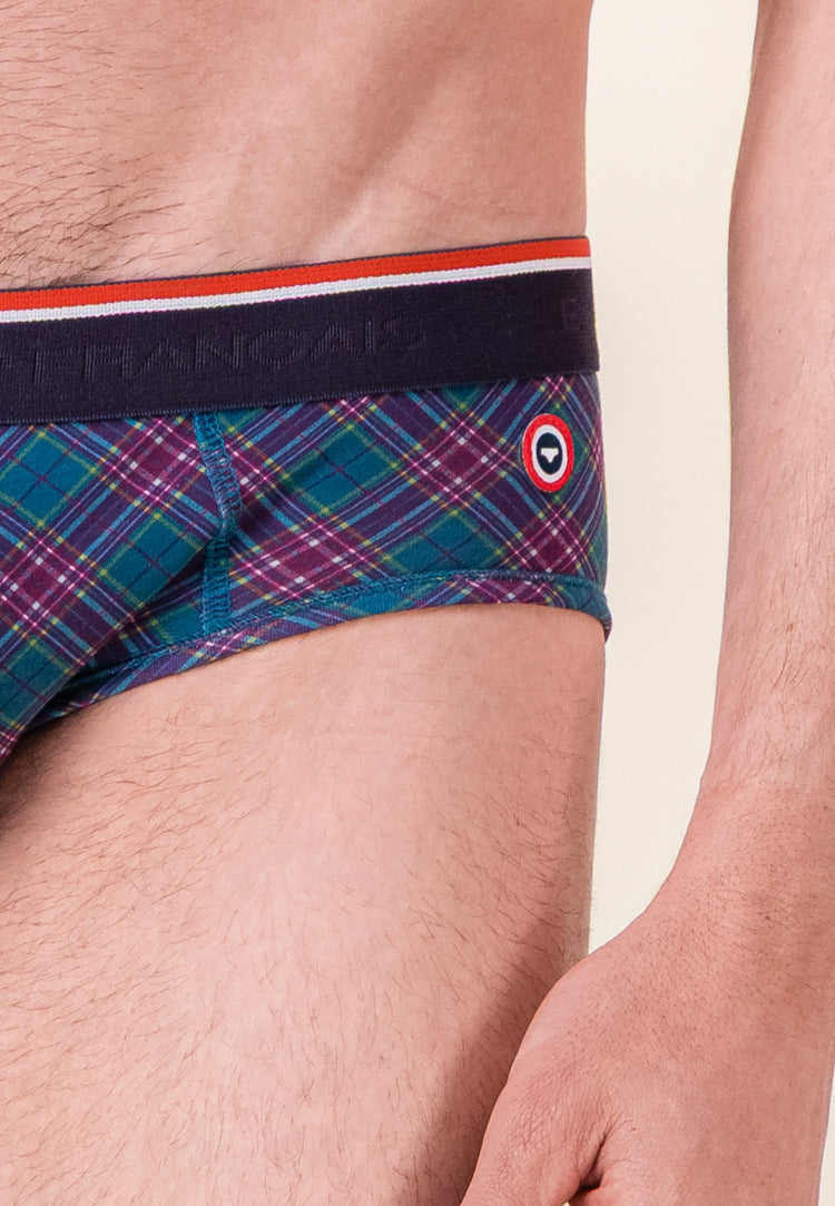 Slip à motif tartan bleu canard en coton - Terrible Tartan Bleu Canard - Le Slip Français - 4