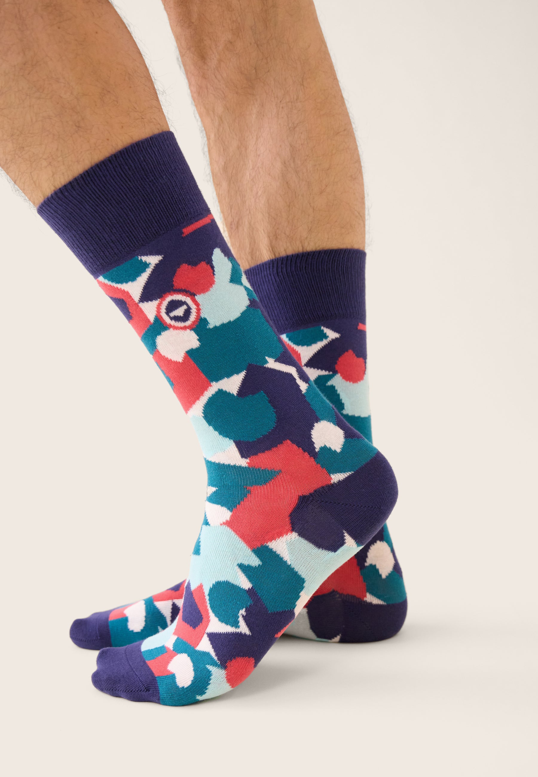 Chaussettes mi-hautes vertes à motifs confetti - Lucas Confetti Vert D'Eau - Le Slip Français -  2