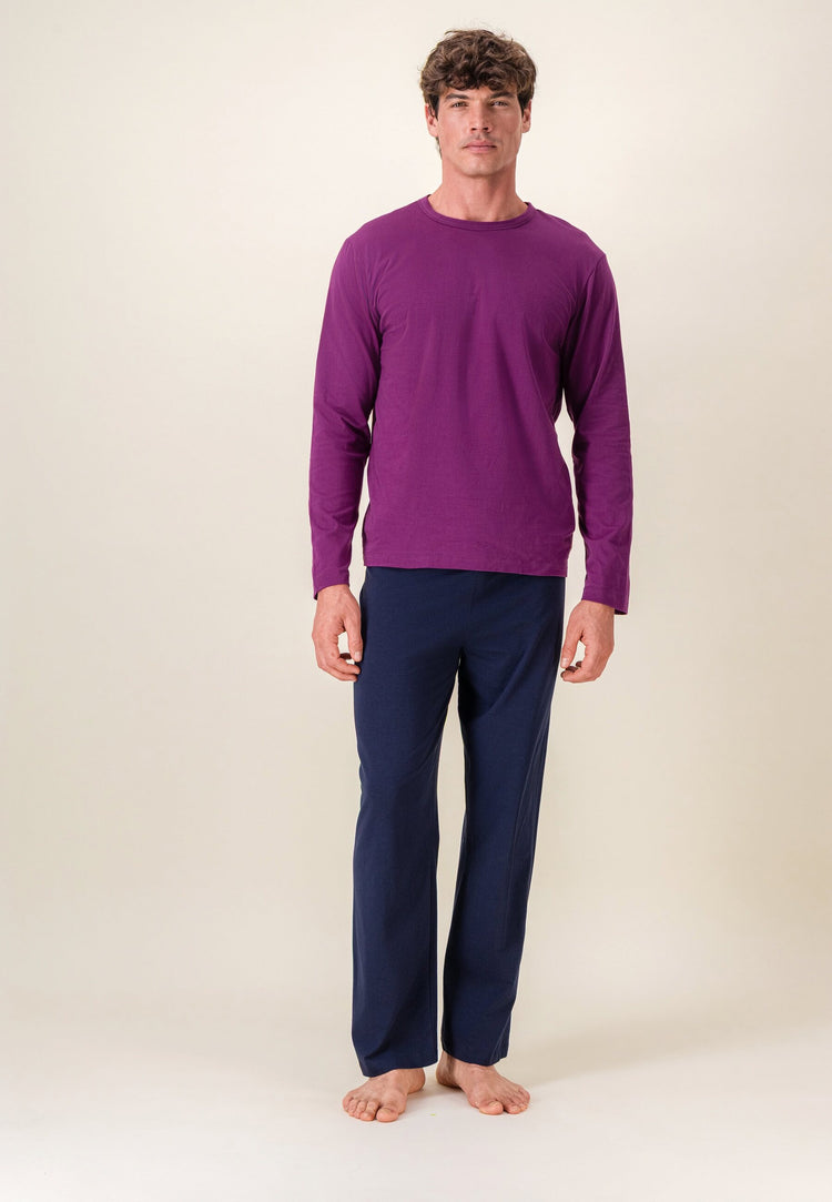 T-shirt à manches longues violet en coton - Superbe Violet Profond - Le Slip Français - 5