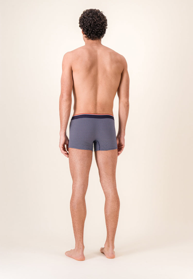 Boxer marinière bleu en coton - Marius Chevron - Le Slip Français - 3