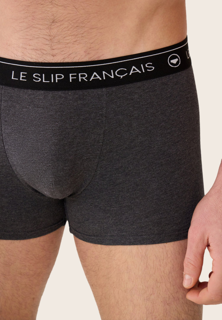 Boxer gris en coton - Redoutable Gris Anthracite - Le Slip Français - 4