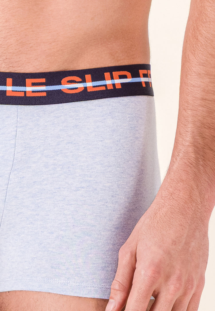 Boxer bleu en coton - Redoutable Bleu Ciel Chiné - Le Slip Français - 5