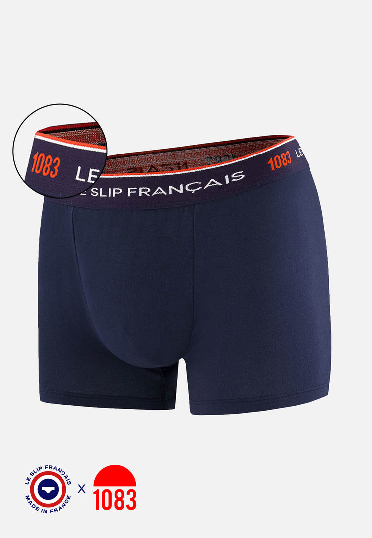 Boxer bleu marine en coton bio - Redoutable Marine - Collab 1083 - Le Slip Français - 1