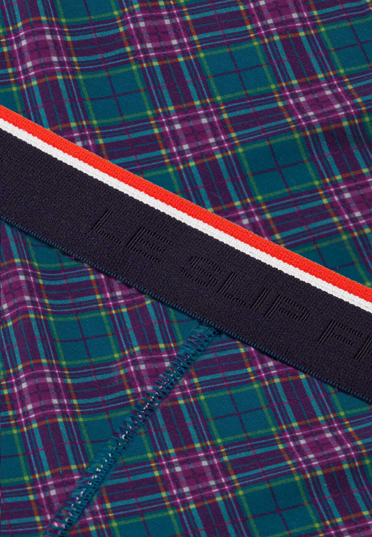 Boxer long à motif tartan bleu canard en coton - Michel Tartan Bleu Canard - Le Slip Français - 5