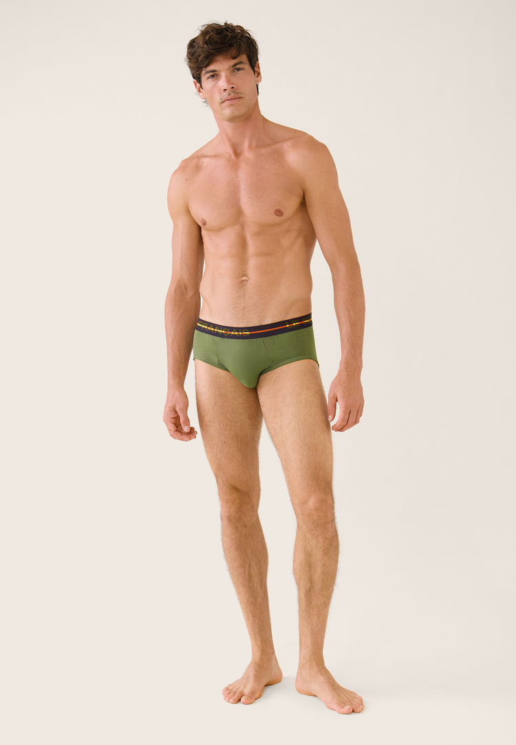 Slip vert en coton - Intrépide Kaki Veronese - Le Slip Français - 5