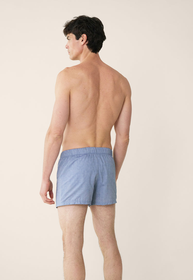 Caleçon bleu jean en coton - Jacques Chambray - Le Slip Français - 3
