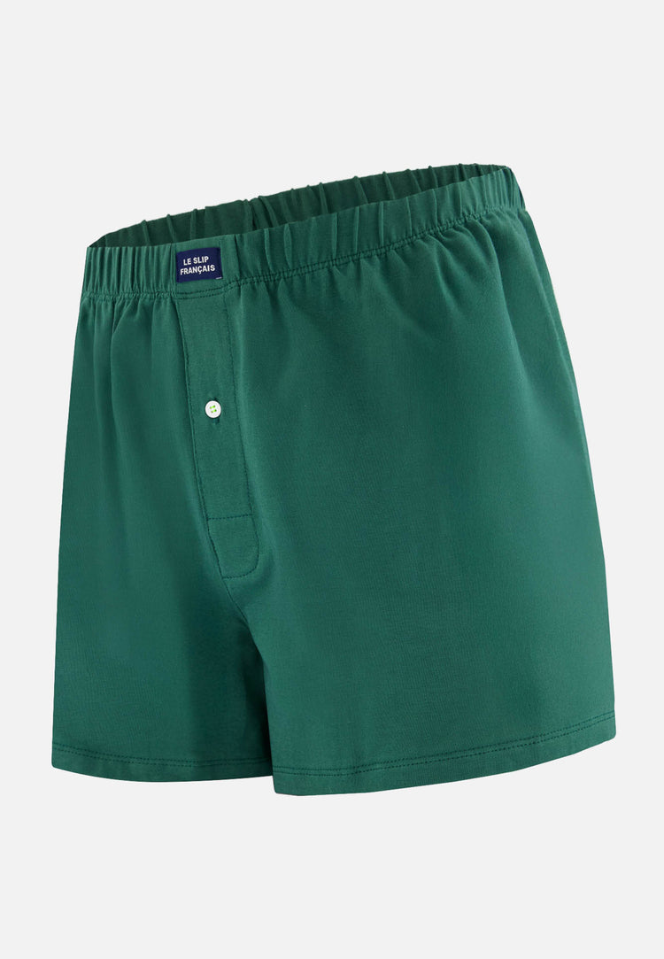 Caleçon vert en jersey de coton - Fredo Vert Forêt - Le Slip Français - 1