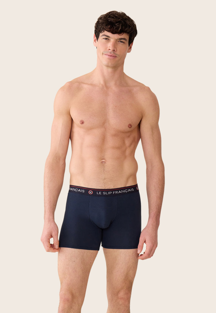 Boxer long marine en coton - Redoutable Long Marine Lsf - Le Slip Français - 2