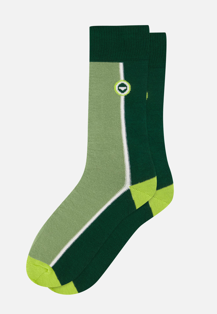 Chaussettes mi-hautes à motif verti vert forêt en coton - Lucas Verti Vert Forêt - Le Slip Français - 1