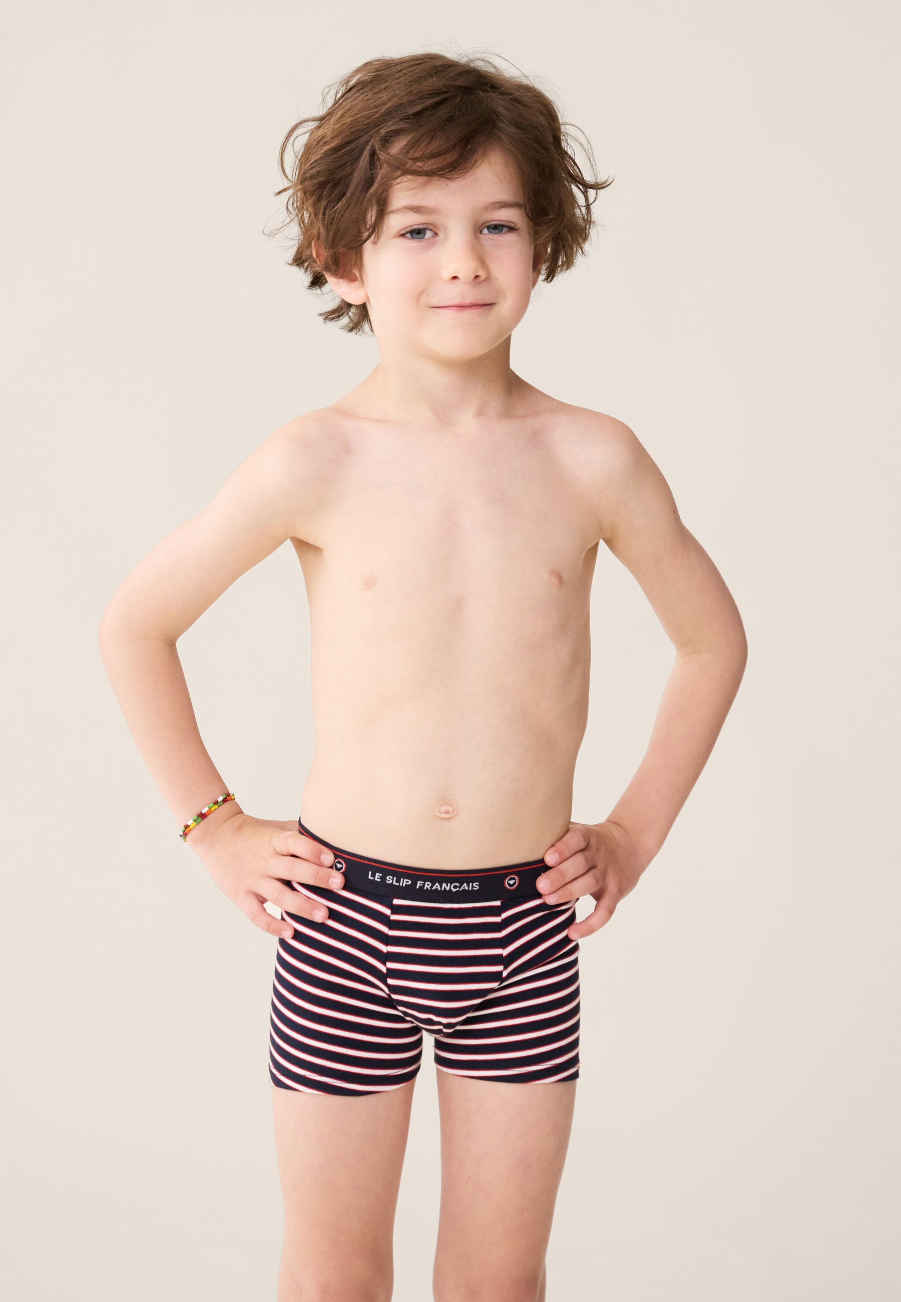 Boxer en coton - Petit Joseph Rayure Tricolore - Le Slip Français -  1