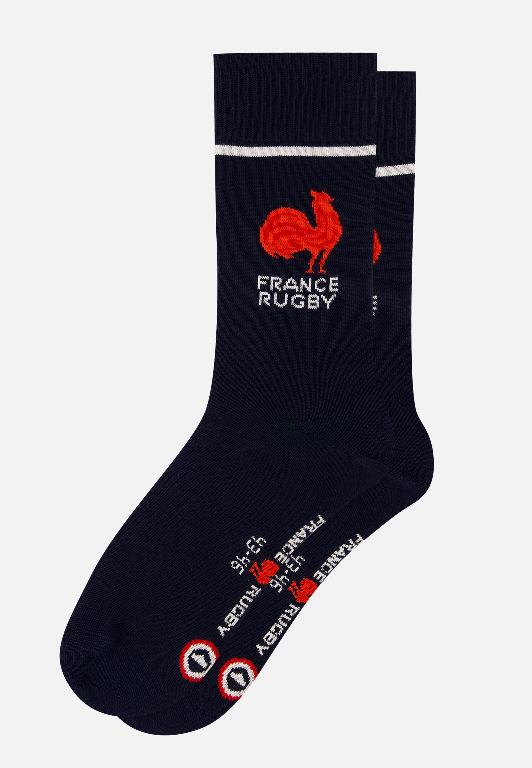 Chaussettes mi-hautes en coton - Lucas France Rugby Marine - Le Slip Français -  1