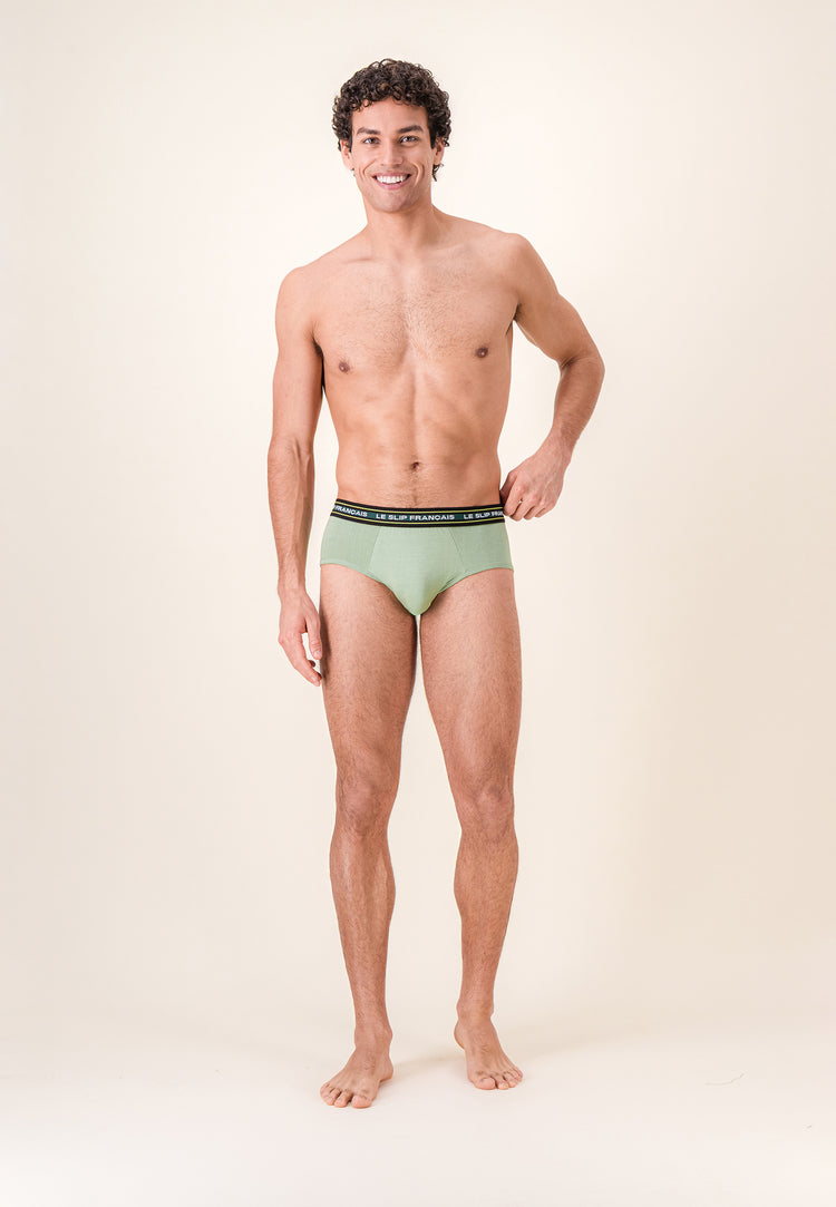 Slip vert en coton - Intrépide Vert Sauge - Le Slip Français - 2