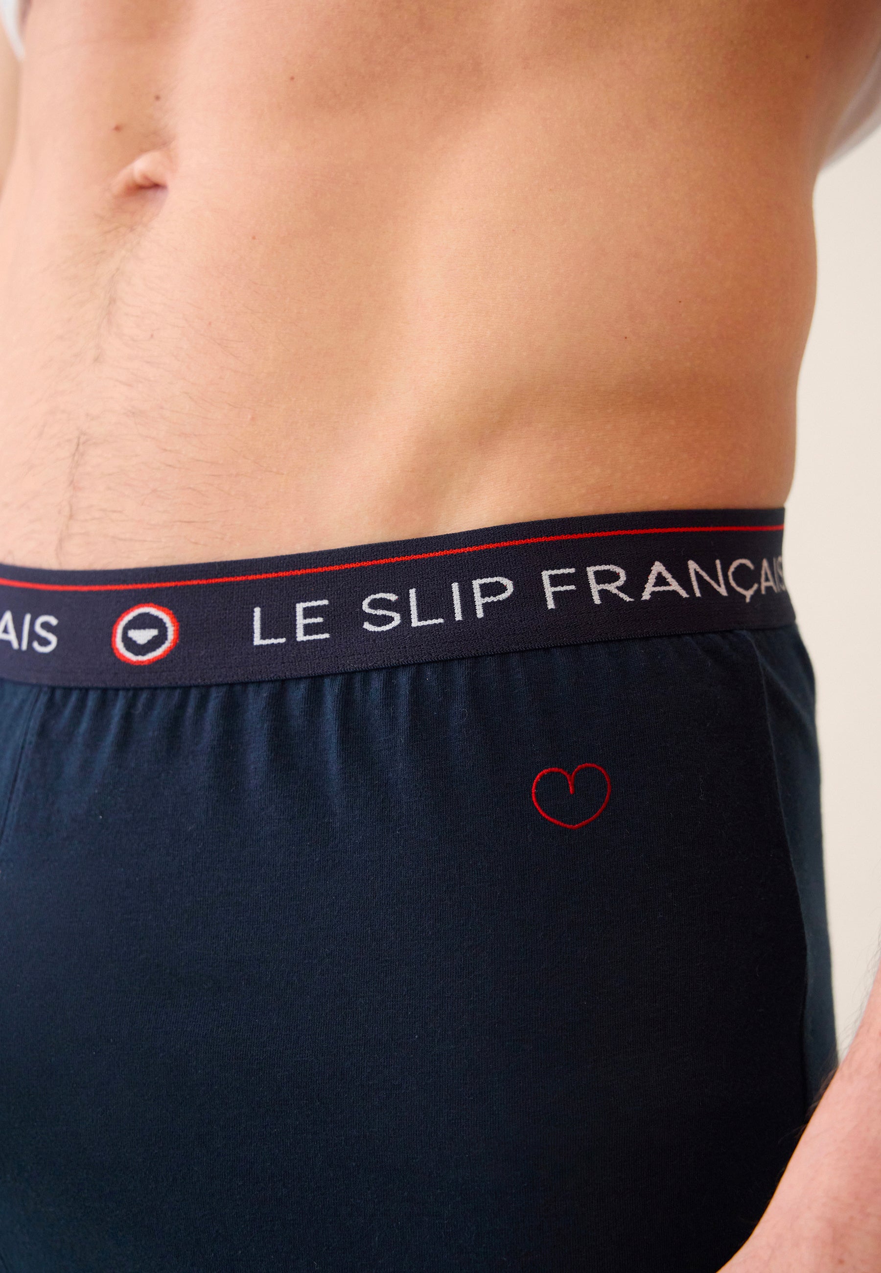 Short de pyjama en coton - Invincible Marine Brodé 'Coeur' - Le Slip Français -  2