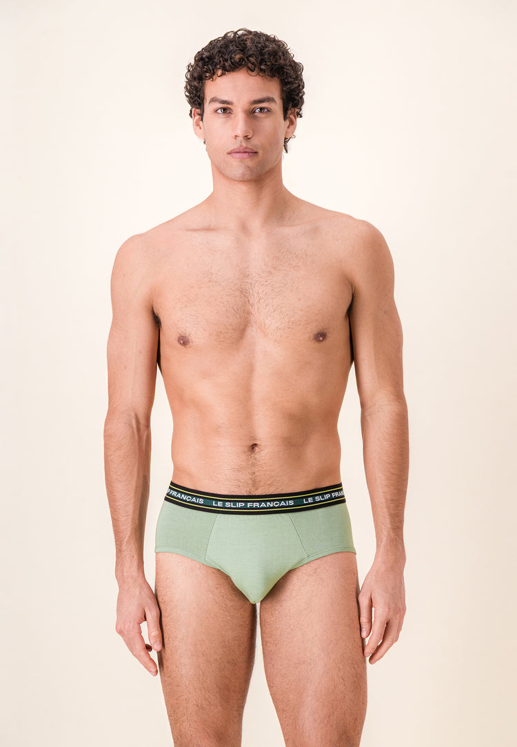Slip vert en coton - Intrépide Vert Sauge - Le Slip Français - 3