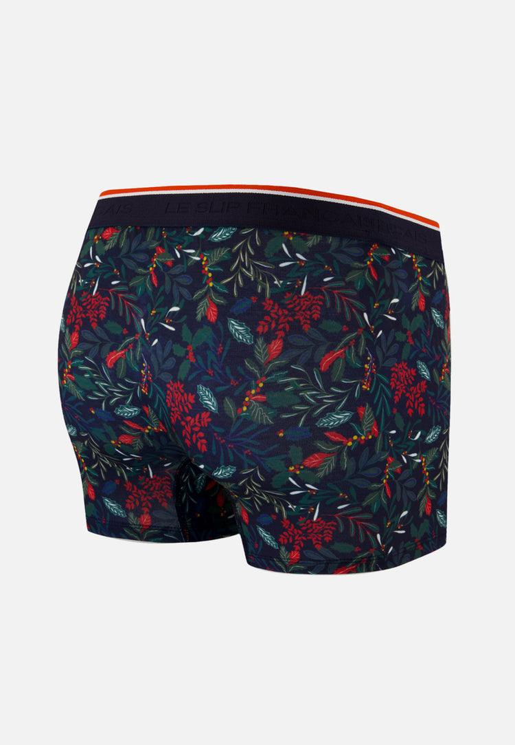 Boxer bleu marine imprimé houx - Marius Houx Marbre Vert - Le Slip Français - 6