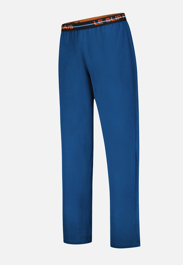 Bas de pyjama long bleu en coton - Indomptable Bleu Acier - Le Slip Français - 5