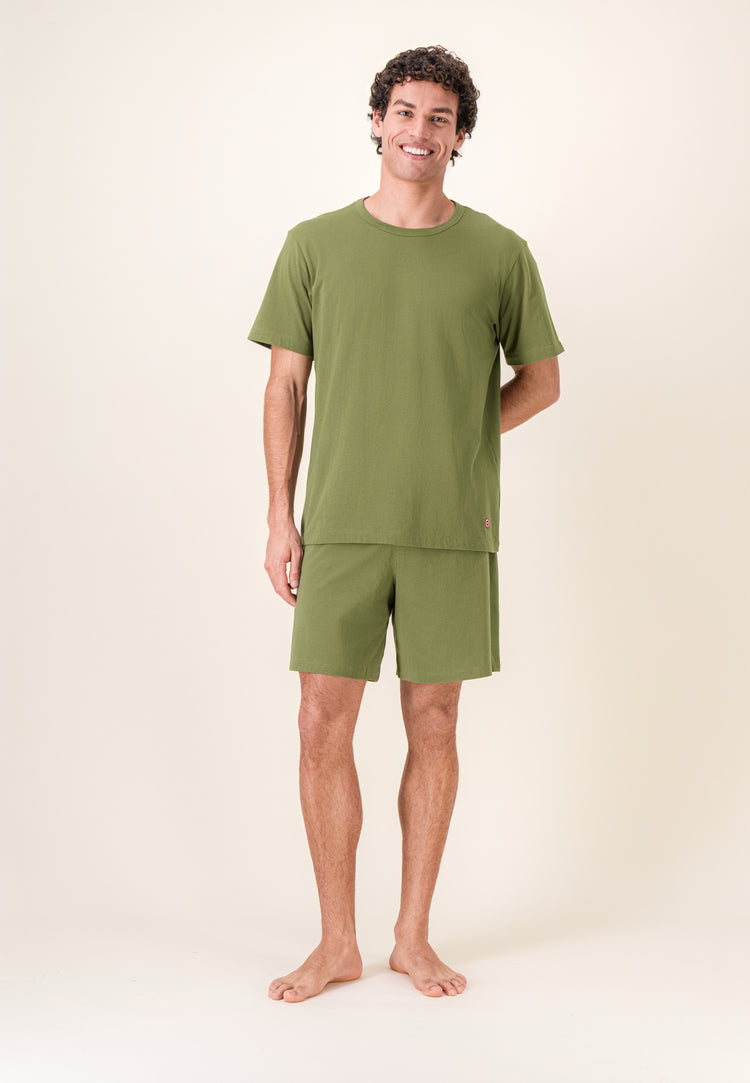 T-shirt homme vert à manches courtes en coton - Formidable Kaki Veronese - Le Slip Français - 4