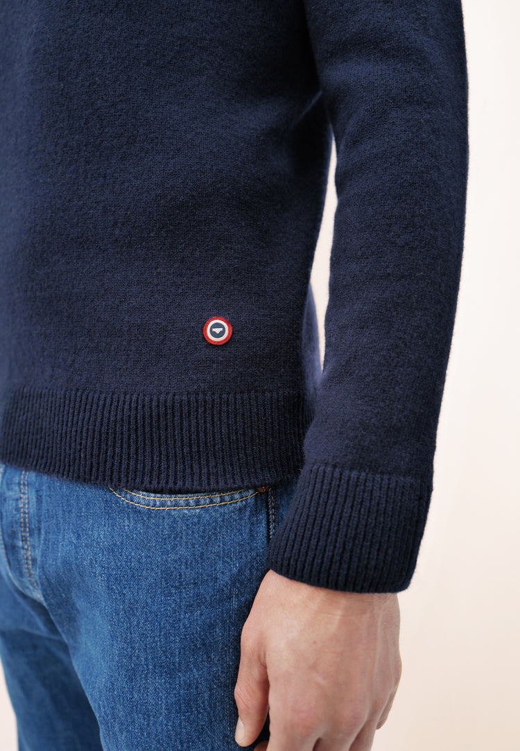 Pull homme bleu marine en maille - Jean Pull Marine - Le Slip Français - 9