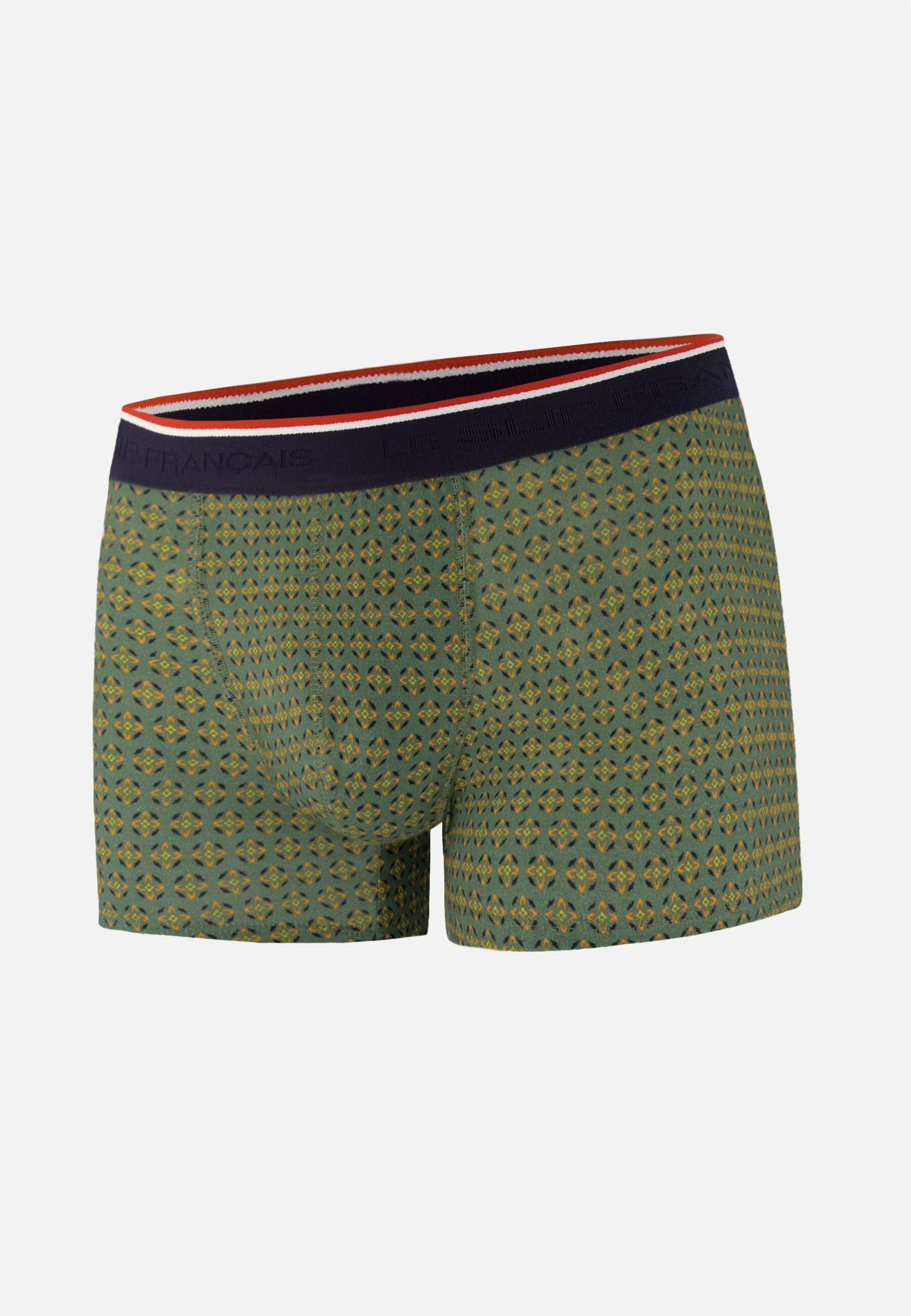 Boxer vert à motif ornement en coton - Marius Ornement Veronese - Le Slip Français -  1