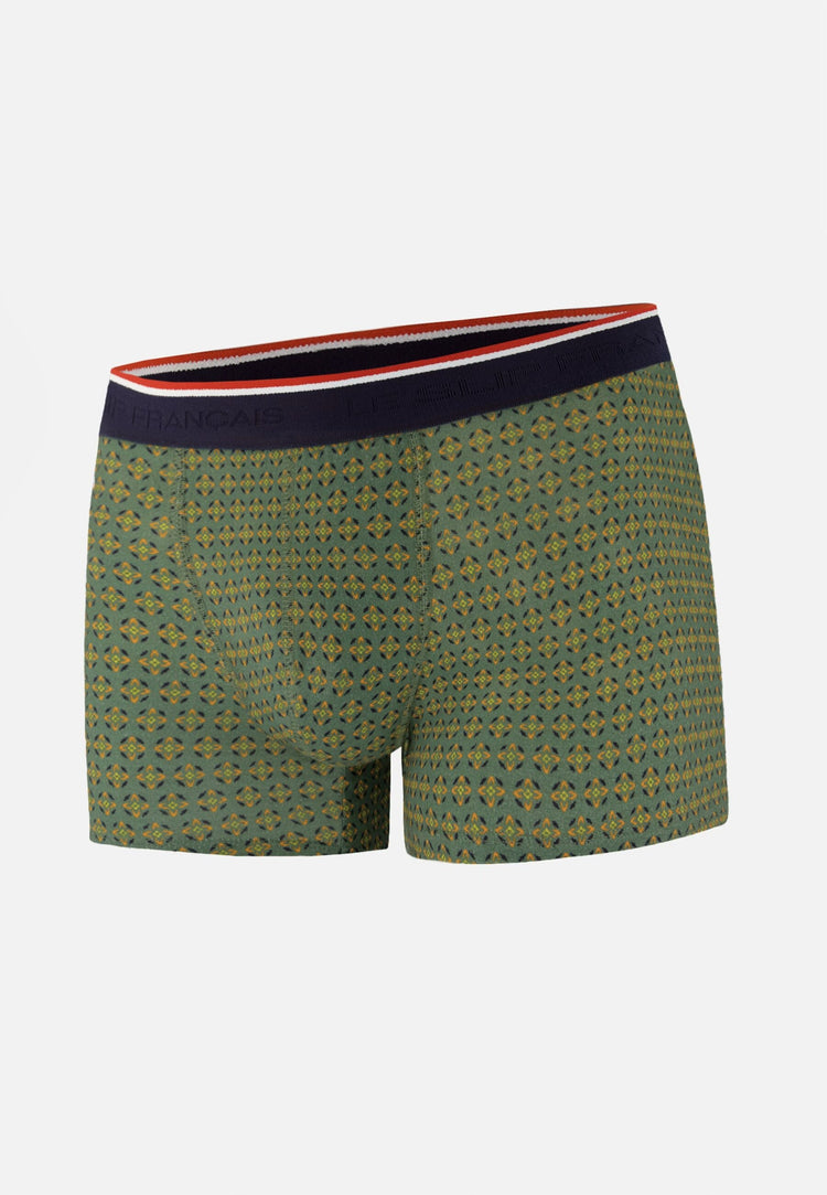 Boxer vert à motif ornement en coton - Marius Ornement Veronese - Le Slip Français - 1