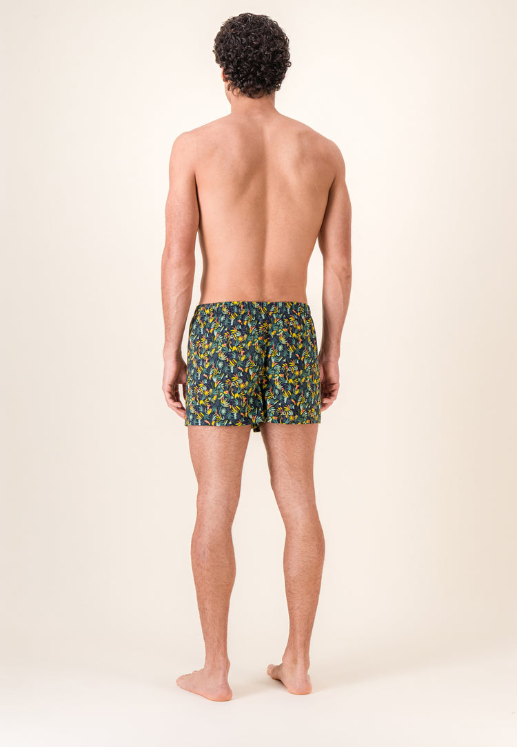 Caleçon vert à motif jungle en jersey de coton - Fredo Jungle Kaki Veronese - Le Slip Français - 3