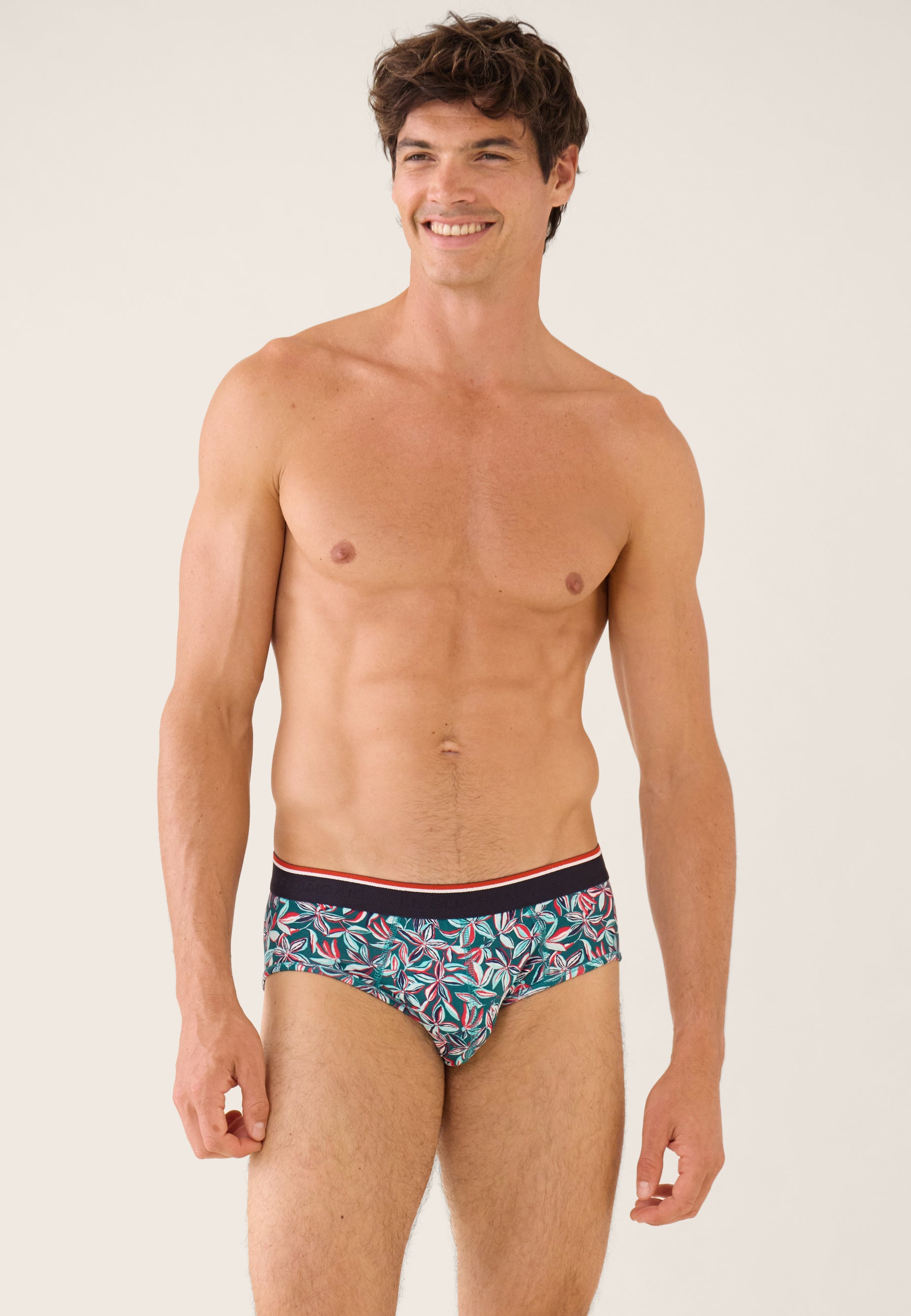 Slip bleu à motif jasmin en coton - Terrible Jasmin Bleu Canard - Le Slip Français -  2