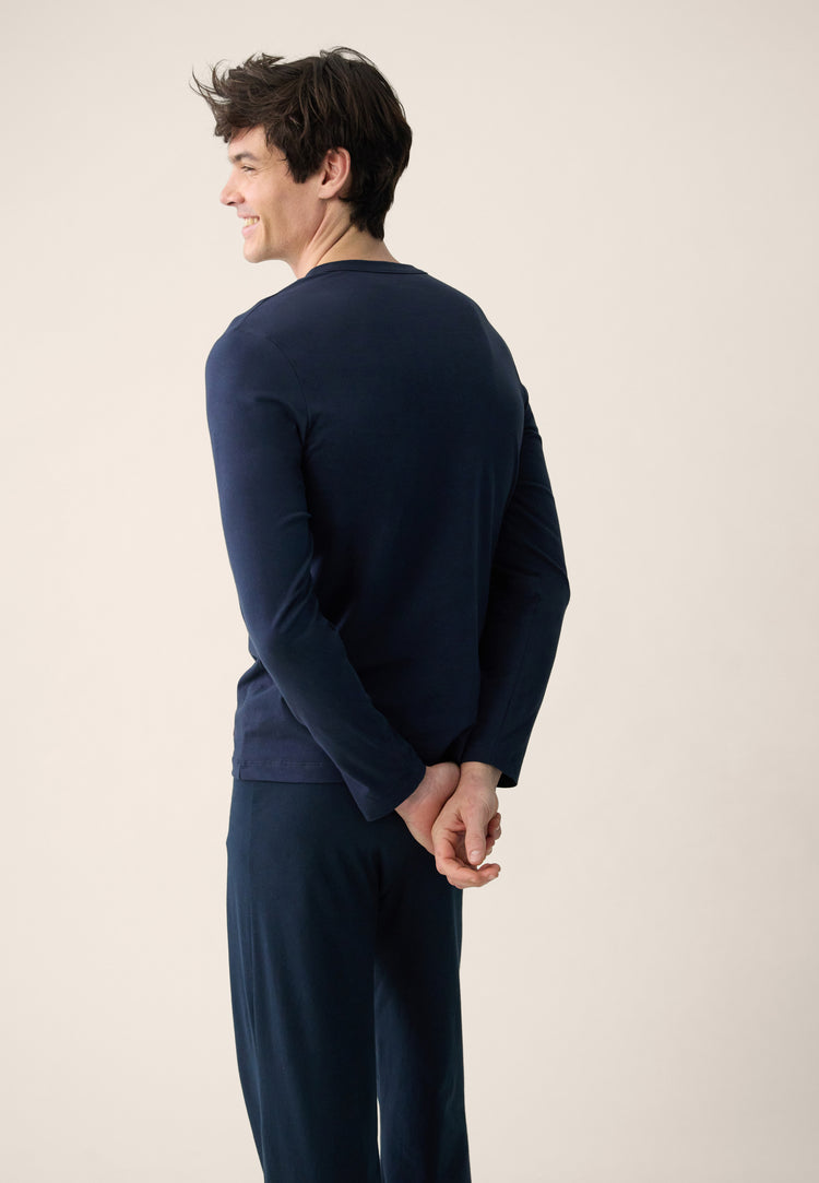 T-shirt homme bleu marine à manches longues en coton - Superbe Marine Brodé L'Incroyable - Le Slip Français - 4