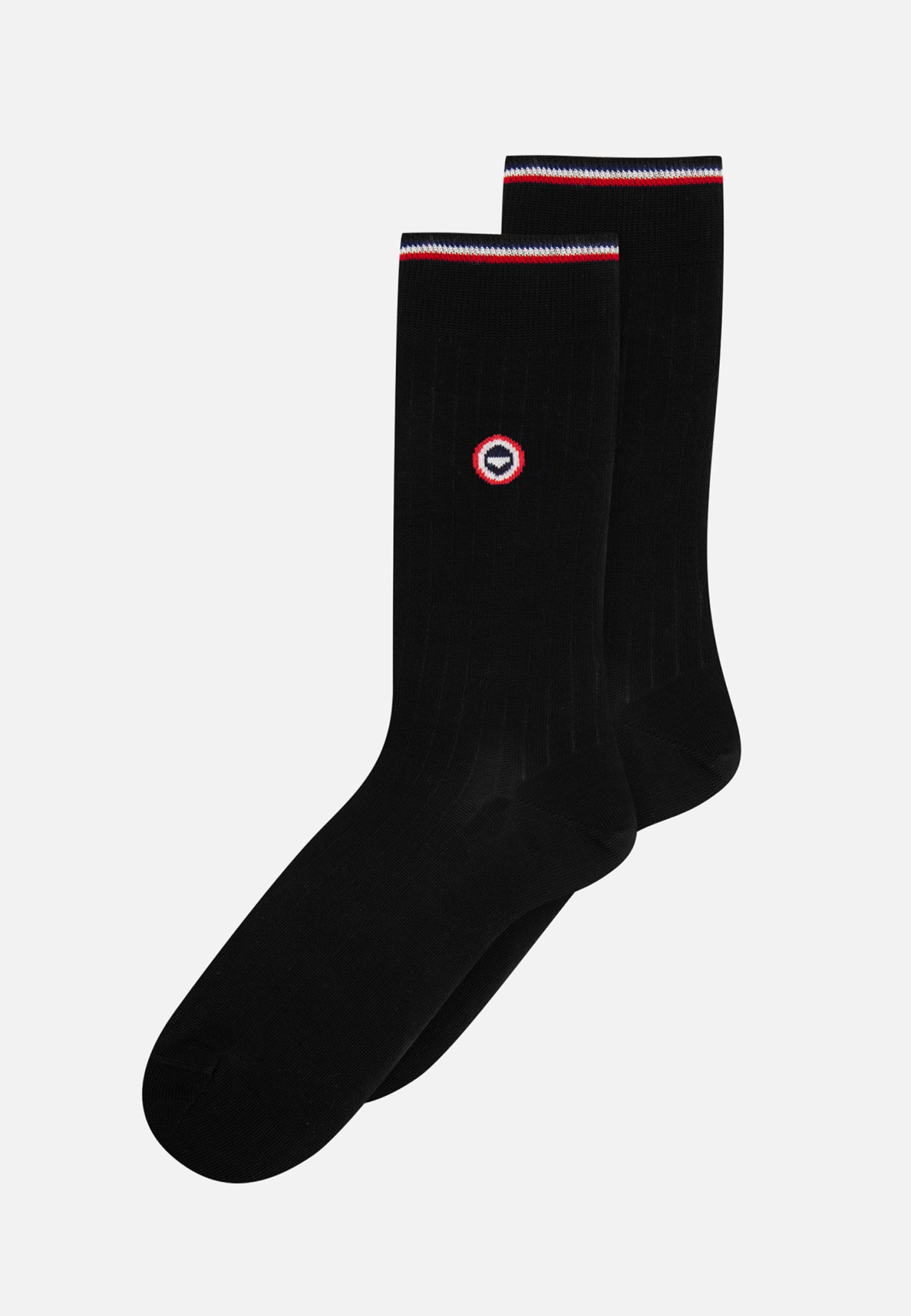 Chaussettes mi-hautes noires en fil d'Écosse - Nessy Noir - Le Slip Français -  1