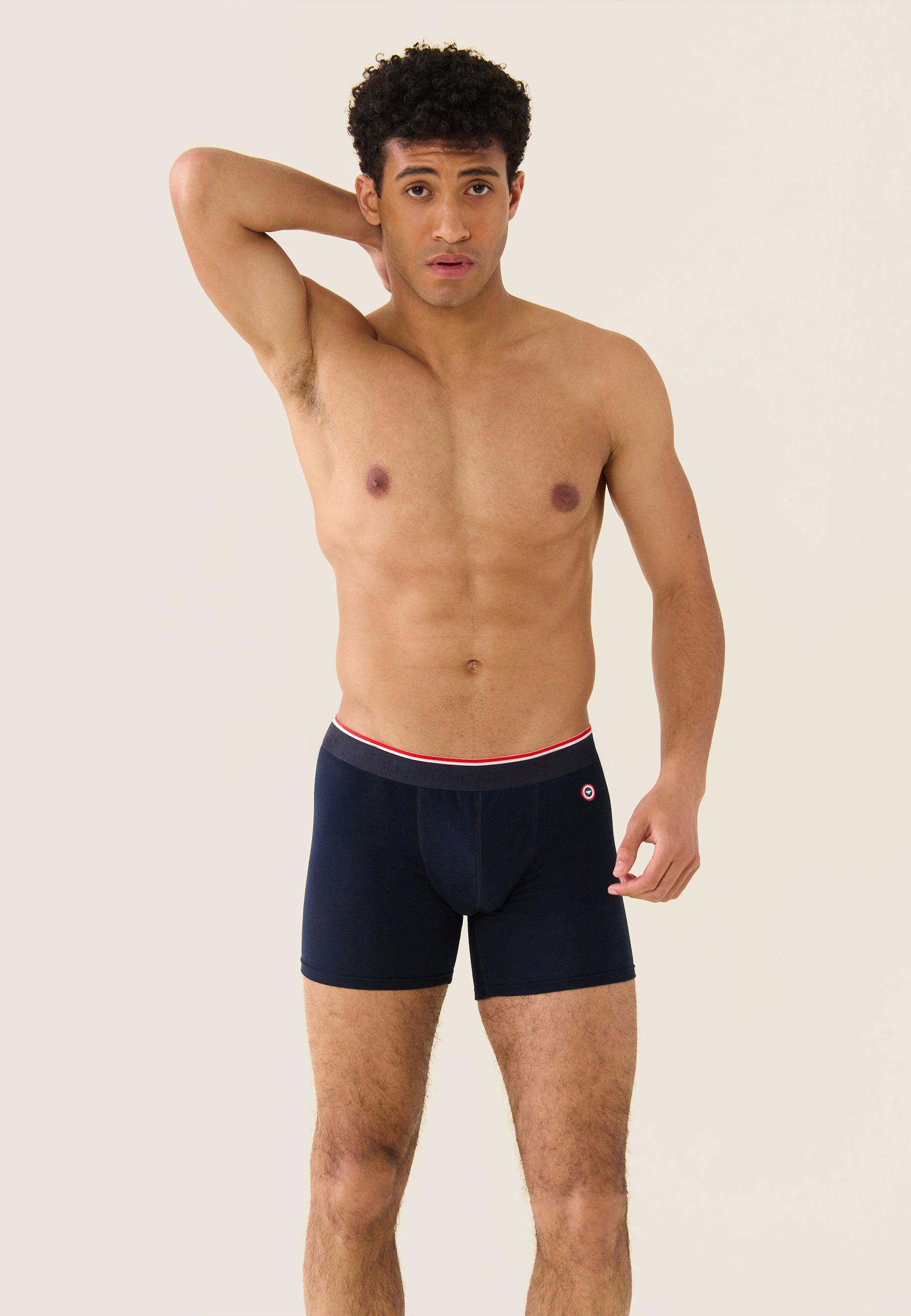 Boxer long bleu marine en coton - Michel Marine - Le Slip Français -  2